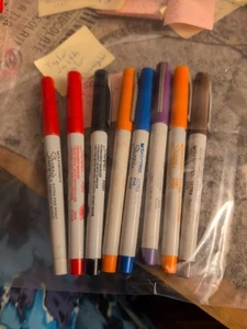 Sanford Sharpie Extra Fine Point Lot Of 8 Red Black Orange Blue Purple Brown - Picture 1 of 1