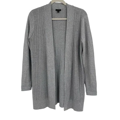 Suéter Cárdigan Talbots Plateado Metálico Frente Abierto Talla Mediana Foto 1 de 4