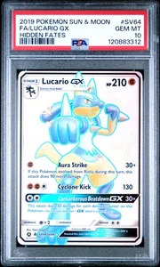 Lucario Gx #SV64 - Pokemon Sun & Moon Hidden Fates - PSA 10 - Picture 1 of 2