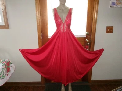 Camisón vintage Olga de nailon satinado completo ~ corpiño de encaje ~ estilo 9227 talla mediana Foto 1 de 4