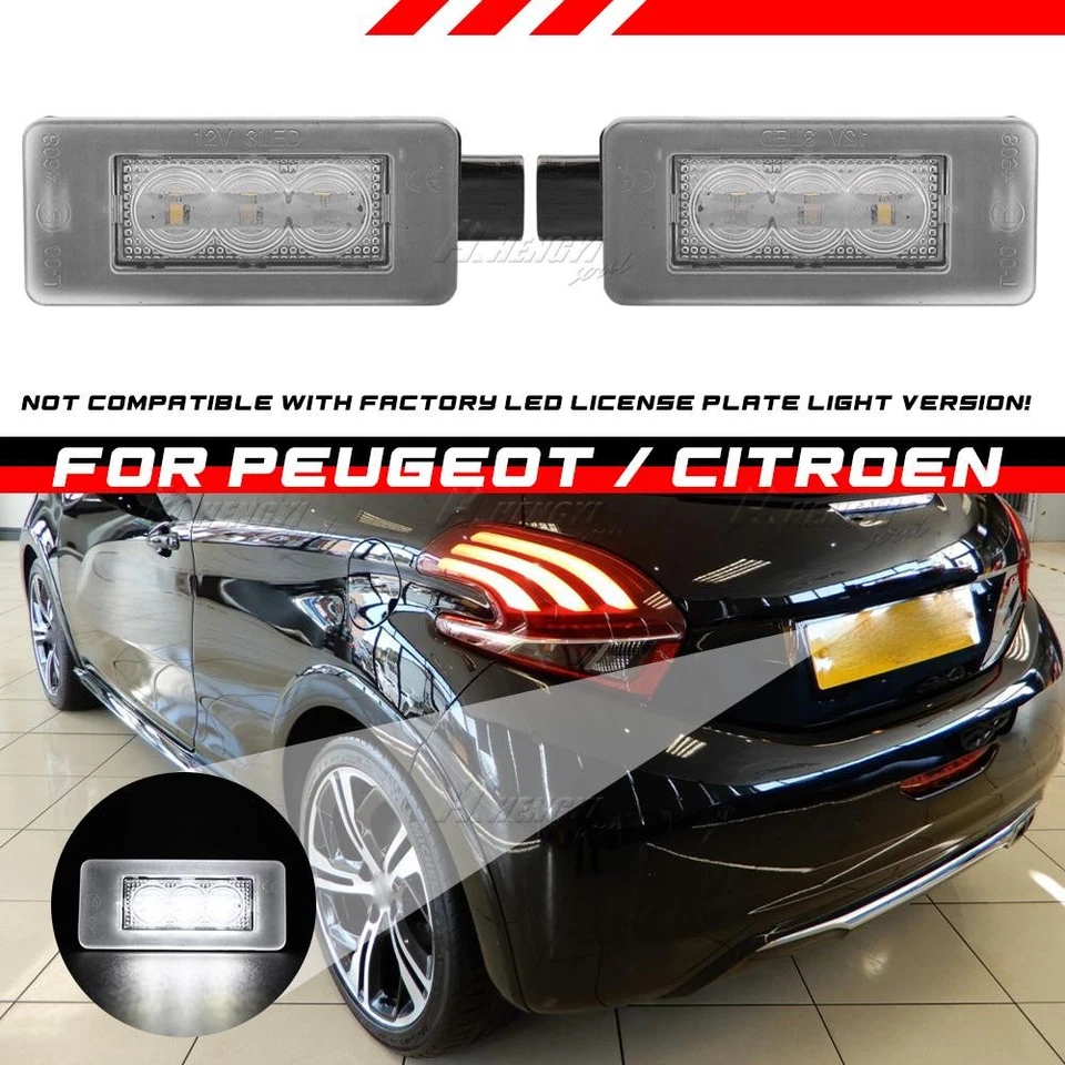 2x Indicador LED matrícula Peugeot 208 2008 308 508 SW 3008 5008 Foto 1 de 4