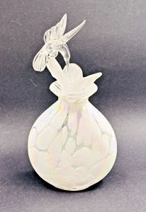 Silvestri Parfum Flakon Kunstglas irisierend rosa weiß Kolibri Stopfen Vintage - Bild 1 von 6
