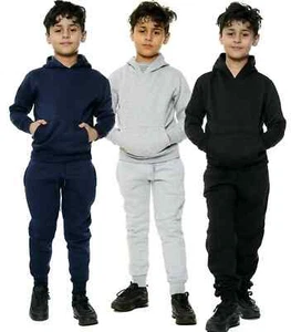 Kids Tracksuit Hoodie Joggers Pullover Fleece Sweatpants Bottom Jumper Unisex - Picture 1 of 7