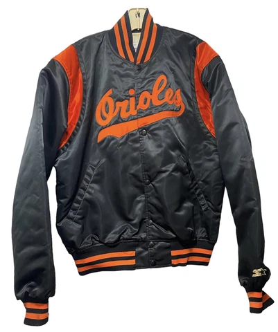 Vintage Starter Jacket Diamond Collection Baltimore Orioles Satin Jacket Size L Cover