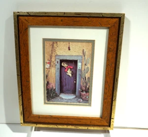 Gerahmtes Bild Wanddekor Südwest Tür Eingang Kaktus Wüste 12" x 10" - Bild 1 von 11