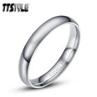 TTStyle 4mm Round Polished Stainless Steel Wedding Band Ring Size 6-15 NEW