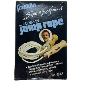 Cuerda de salto Franklin Sugar Ray Leonard No. Manijas de madera dura 5564 9 pies Swing Fast  - Imagen 1 de 6
