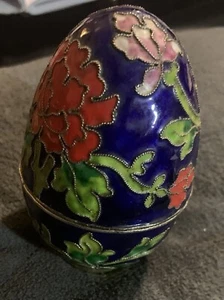 Beautiful Cloisonné Egg Trinket Box - Picture 1 of 6