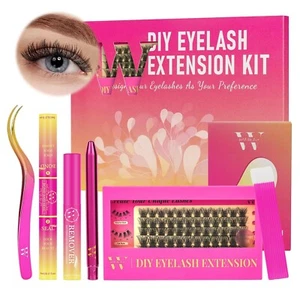 DIY Lash Extension Kit Cluster Lashes Kit with 72 Pcs D Curl Bond & Remover - Picture 1 of 2