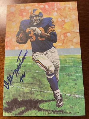 TARJETA ARTÍSTICA DE LÍNEA DE GOL FIRMADA POR OLLIE MATSON Los Angeles RAMS NFL FOOTBALL HOF #2669 Foto 1 de 4
