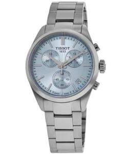 New Tissot PR 100 Chronograph Ice Blue Dial Men's Watch T150.417.11.351.00 - Picture 1 of 4