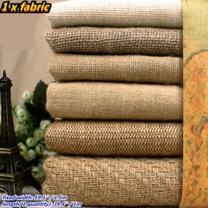 Natural Hessian Jute Sack Fabric Burlap Cloth for Curtain Tablecloth DIY Sewing - Picture 1 of 21