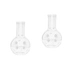  2 Count Short Neck Beaker Clear Flask Laboratory Tool Glass