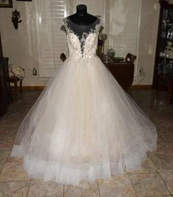 Casablanca 2366 Karissa Vestido de Novia Vestido de Novia Talla 12 Iv / Rubor Foto 1 de 4