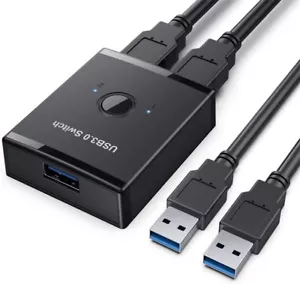 KVM USB 3.0 Bidirectional Switch Selector 2 to 1 PCs Sharing or 1 to 2 Hub - Picture 1 of 12