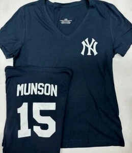 THURMAN MUNSON NEW YORK YANKEES WOMANS SHIRT JERSEY NEW NAVY - Picture 1 of 1
