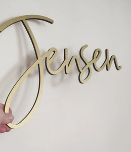 Personalised Wooden Name Large Wall Sign Room Décor Nursery Plaque Word Coloured - Picture 1 of 6