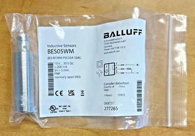 Balluff BES05WM BES M18MI-PSC50A-S04G Inductive Sensor 10V 30VDC  *New in Bag* - Image 1 of 4