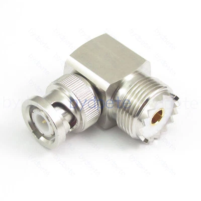 New BNC male to UHF female SO239 Right Angle 90 Degree Deg RF Connector Adapter - Image 1 of 4