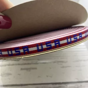 USA Red, White, and Blue Stripe Grosgrain Ribbon 1/2”wide x 50 yards, Offray - Picture 1 of 3