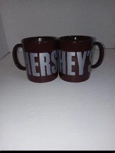 Set of 2 Hershey's Chocolate Mugs Since 1894 Brown Coffee Cup Hot Chocolate - Picture 1 of 3