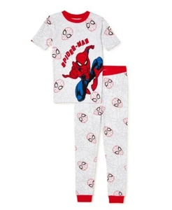 NWT Sz 8 Spiderman Kids Pajama Set Short Sleeve Top Pants Boys Girls - Picture 1 of 2