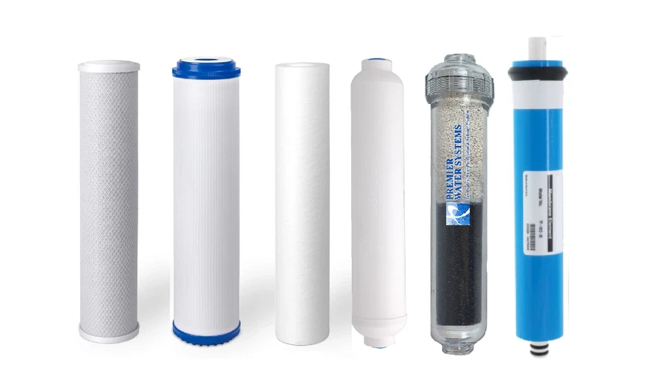 Filtros RO de repuesto + membrana 150 GPD para ósmosis inversa alcalina de 6 etapas Foto 1 de 1