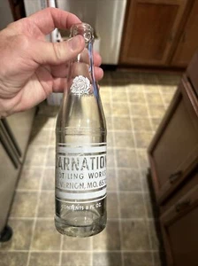 Carnation Bottling Works ACL Soda Bottle Mt. Vernon Missouri MO - Picture 1 of 11
