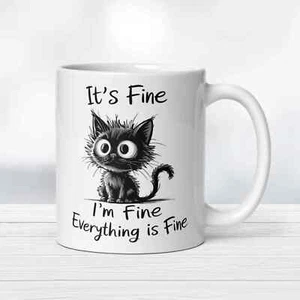 Extravagante taza para gato negro - Taza de café sarcástica | Divertido regalo para amantes de los gatos - Imagen 1 de 14