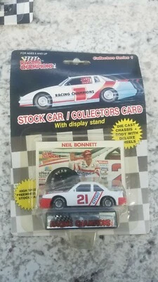 Tarjeta y soporte de coleccionista Racing Champions Neil Bonnett Car #21 1/64 nuevo de colección Foto 1 de 2