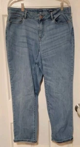 J. Jill Boyfriend Jeans Women's Size 16 Straight Leg Ankle Light Wash Denim - Picture 1 of 4