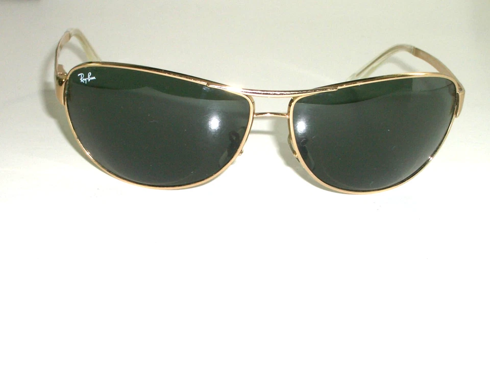 RAY-BAN ITALY RB3342 01 63[]12 G15 GOLDEN FLEX HINGES WARRIOR WRAPS SUNGLASSES - Image 1 of 4