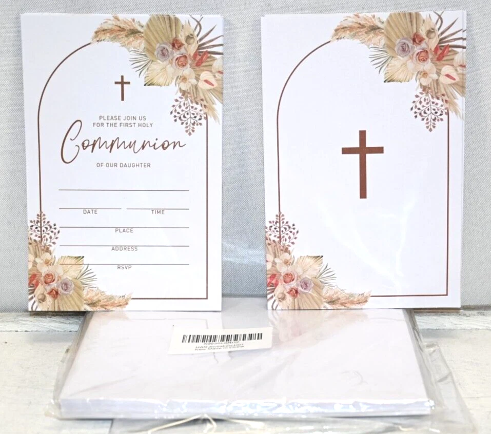 Communion Of Our Daughter Invitations Size 4X6 20 Count with Envelopes NEW - Image 1 of 1