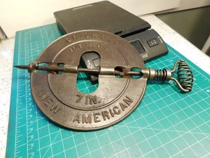 Antike 7" Griswold 1427 neue amerikanische umkehrbare Stahlspindel Erie PA USA - Bild 1 von 8