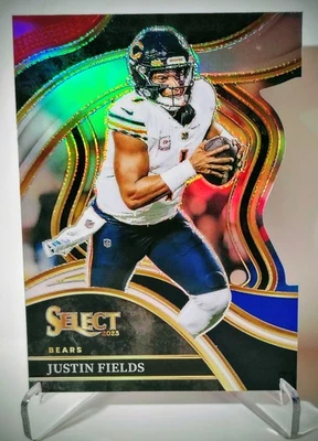 2023 Panini Select - Club Level Justin Fields #249 Red & Blue Prizm Die-Cut - Image 1 of 2