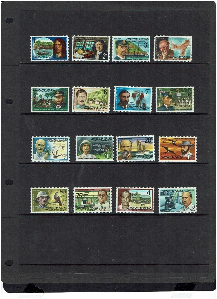 Isla de Navidad: 1977 Visitantes famosos, conjunto definitivo, MNH Foto 1 de 1