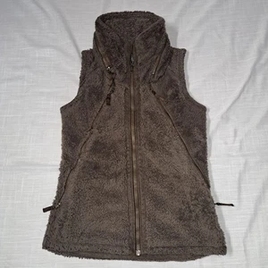 Kuhl Vest Womens S Brown Sherpa Fleece High Neck Full Zip Hoodie Outdoor Hiking - Picture 1 of 7
