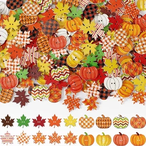 Herbst Holzknöpfe, 260 Stück Herbstblätter Kürbisform Erntedankfest  - Bild 1 von 7