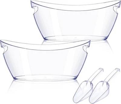 Cubo de hielo 2 piezas, cubos de hielo de acrílico para fiestas, suministros de barra de mimosa bebidas Foto 1 de 4