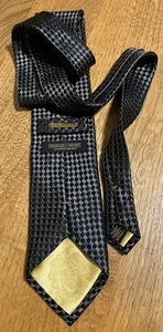 Corbata Donald J Trump para hombre colección exclusiva seda geométrica negra y plateada - Imagen 1 de 5