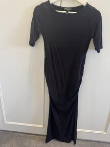 Isabella Oliver Black Short Sleeve Maternity Dress Size 0 - Picture 1 of 10