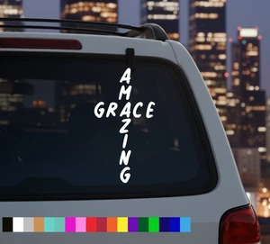 Amazing Grace Kreuz Aufkleber Sticker christlich religiös Auto Fenster Vinyl Jesus Gott - Bild 1 von 4