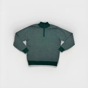 Peter Millar Crown Breaker Birdseye Merino Quarter Zip Green Large Pullover - Bild 1 von 10