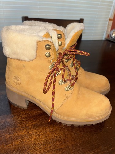 Timberland Kinsley 6" stivali da trekking impermeabili 8 donna grano nabuk suola a strappo