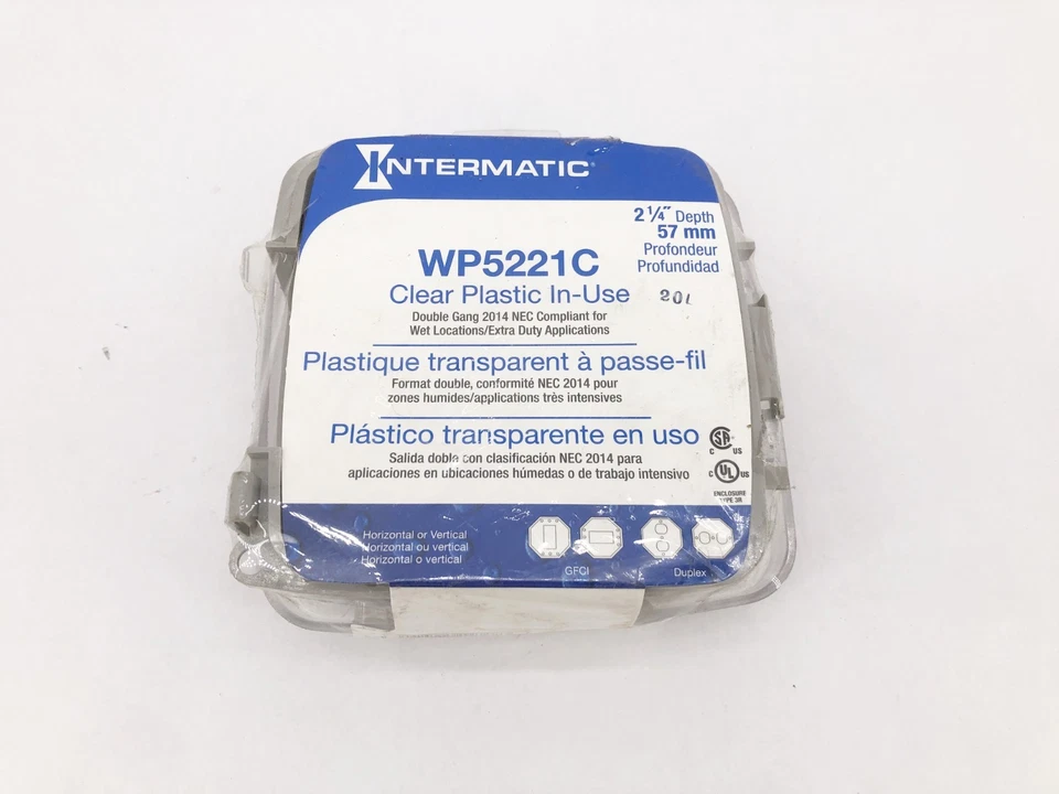 New Intermatic WP5221C Weatherproof Electrical Box 2-Gang Clear 2-1/4" Deep - Image 1 of 4