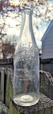 Botella de ketchup vintage antigua PRIDE OF THE FARM TOMATE CATSUP de vidrio transparente Foto 1 de 4