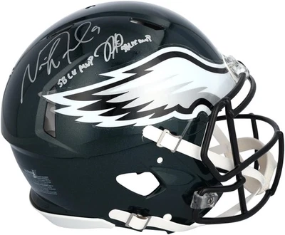 Casco Auténtico Riddell Speed Firmado por Jalen Hurts y Nick Foles Eagles con Inscs Foto 1 de 2