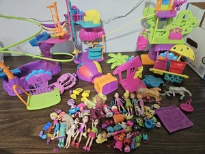 Polly Pocket Doll Play Sets Wall Party Treehouse & MLP Tons Of accessories  - Picture 1 of 8