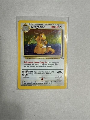 Base Set Fossil Dragonite Rainbow Holo 4/62 - Image 1 of 2
