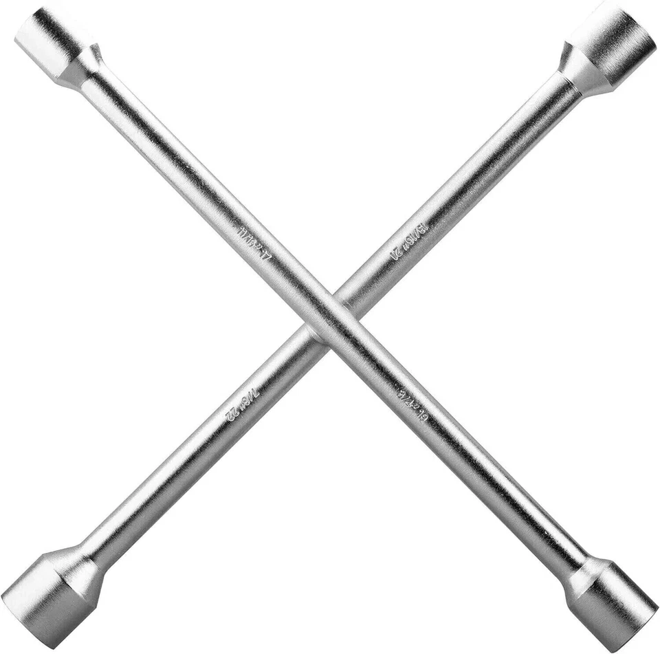 Four Way Tire Iron 4 Way Universal Car Lug Wrench Nut Cross Flat Repair Tool 14" - Image 1 of 4